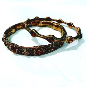 2-Indian Pakistani inspired Goldtone Bracelets